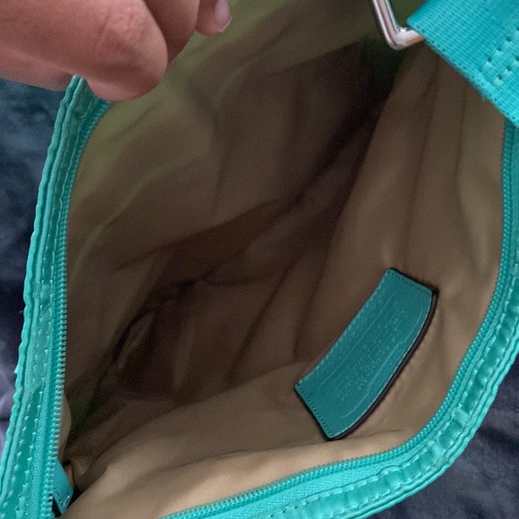 Turquoise Crossbody Coach Purse - Picture 4 of 6